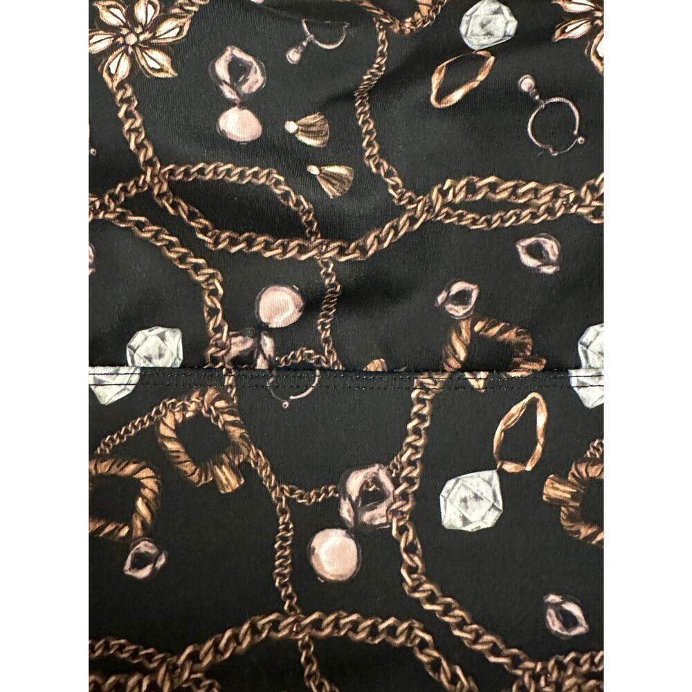 X By GOTTEX Sports Bra Womens XS Chain Jewel Print Padded Wireless - Picture 4 of 7